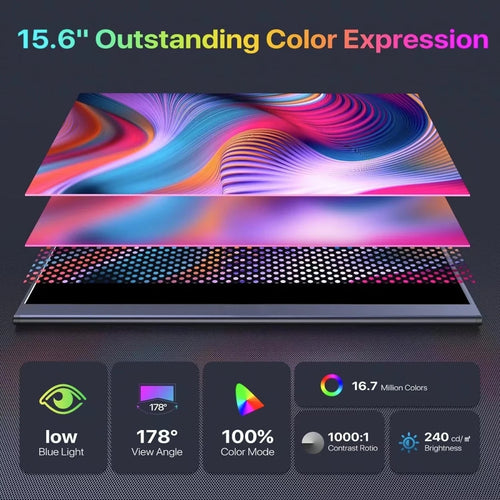 15.6 inch Portable Touch Monitor Gaming IPS FHD Laptop Extension Screen Display with Type C Mini HDMI For PS/Steam/Deck/Switch black 15.6 inch Portable Touch Monitor Gaming IPS FHD Laptop Extension Screen Display with Type C Mini HDMI For PS/Steam/Deck/Switch - shop_name