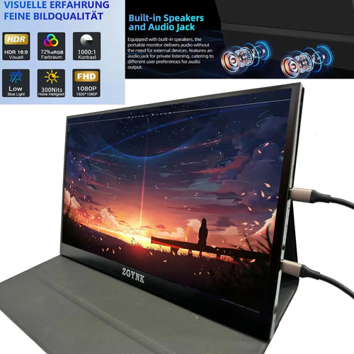 15.6inch Touch Portable Monitor 1080P 300cd/m2 Extended Display Screen for Laptop Phone Switch Xbox PS4/5 PC with Type - C HDMI IPS touch Leather 15.6inch Touch Portable Monitor 1080P 300cd/m2 Extended Display Screen for Laptop Phone Switch Xbox PS4/5 PC with Type - C HDMI - shop_name