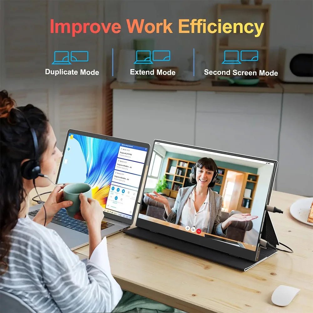 15.6inch Touch Portable Monitor 1080P 300cd/m2 Extended Display Screen for Laptop Phone Switch Xbox PS4/5 PC with Type - C HDMI IPS touch Leather 15.6inch Touch Portable Monitor 1080P 300cd/m2 Extended Display Screen for Laptop Phone Switch Xbox PS4/5 PC with Type - C HDMI - shop_name