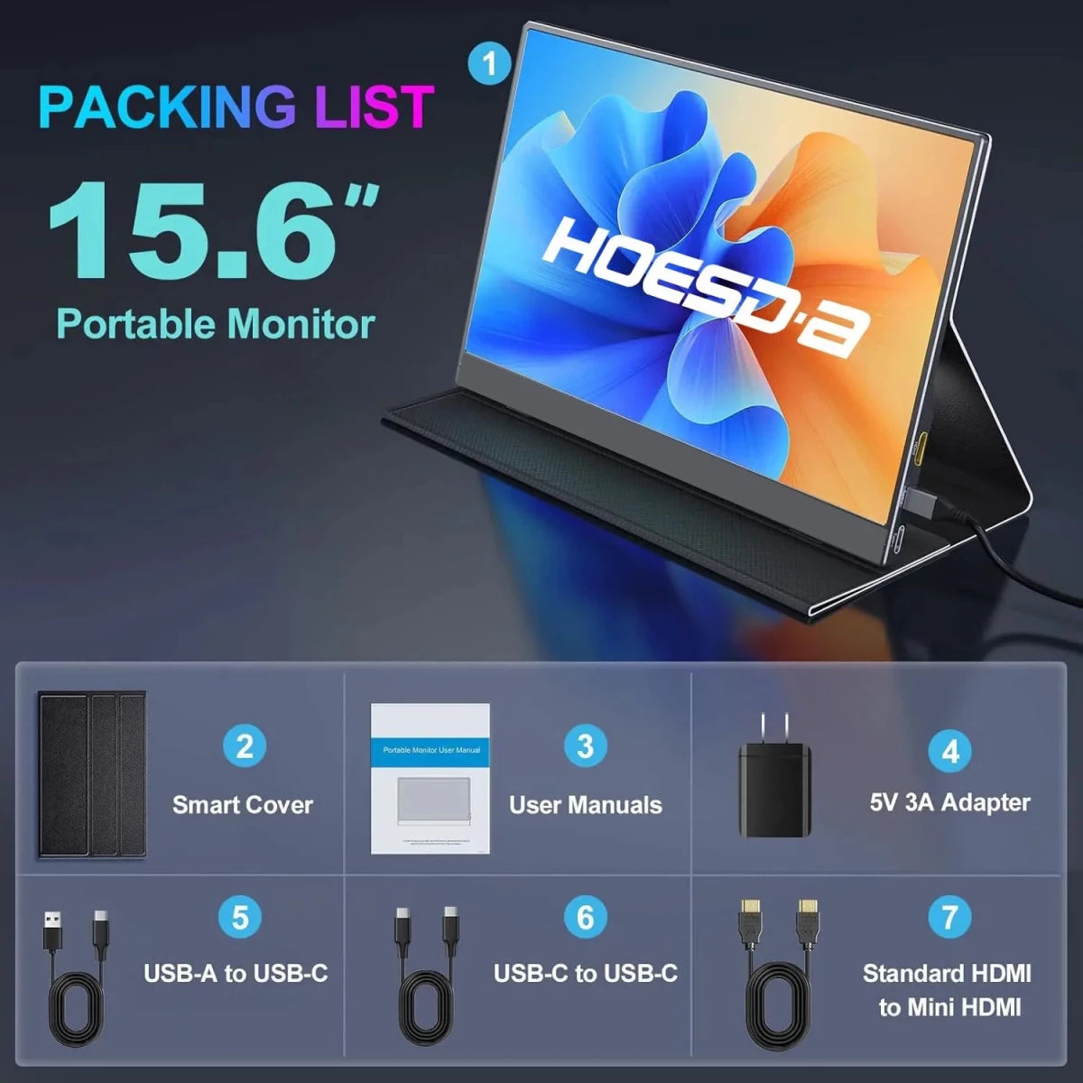 15.6inch Touch Portable Monitor 1080P 300cd/m2 Extended Display Screen for Laptop Phone Switch Xbox PS4/5 PC with Type - C HDMI IPS touch Leather 15.6inch Touch Portable Monitor 1080P 300cd/m2 Extended Display Screen for Laptop Phone Switch Xbox PS4/5 PC with Type - C HDMI - shop_name