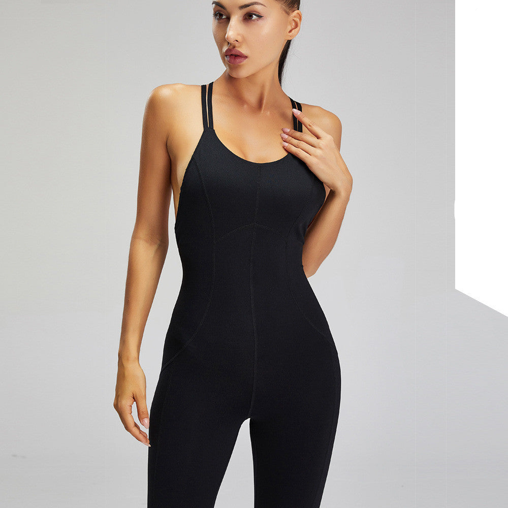 Fitness Sports Suit Women's Slim And Sexy Back Jumpsuit null