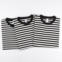 Striped Short Sleeve Simple Men's Versatile T-shirt Loose Top Half Sleeve Slim Striped Navy Skirt