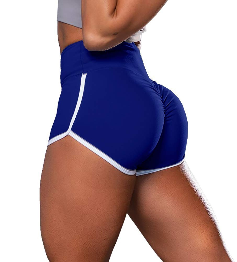 Sexy Solid Color High Waist Sports Running Tight Hip Shorts null