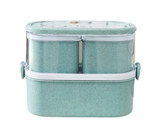 Rice Husk Leak-proof Lunch Box Food Container Set for Kids School Office 3-Compartment