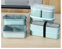 Rice Husk Leak-proof Lunch Box Food Container Set for Kids School Office 3-Compartment