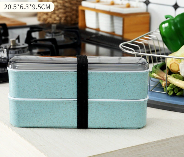 Rice Husk Leak-proof Lunch Box Food Container Set for Kids School Office 3-Compartment