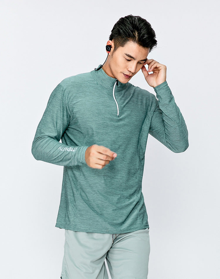 Sports fitness long sleeve men's loose, breathable and quick drying clothes null