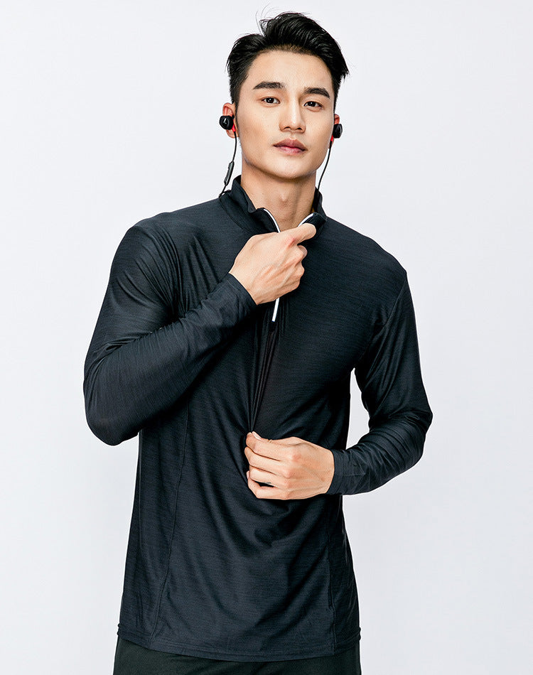 Sports fitness long sleeve men's loose, breathable and quick drying clothes null