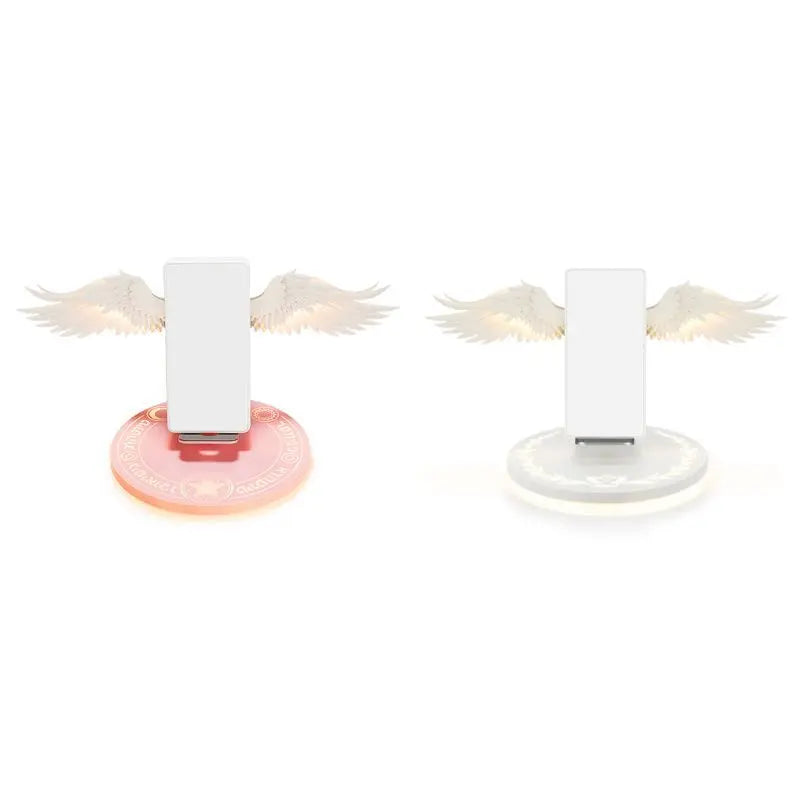 Universal Colorful LED Angel Wings Qi Wireless Charger Charge Dock For Mobile Phone Fast Charger null