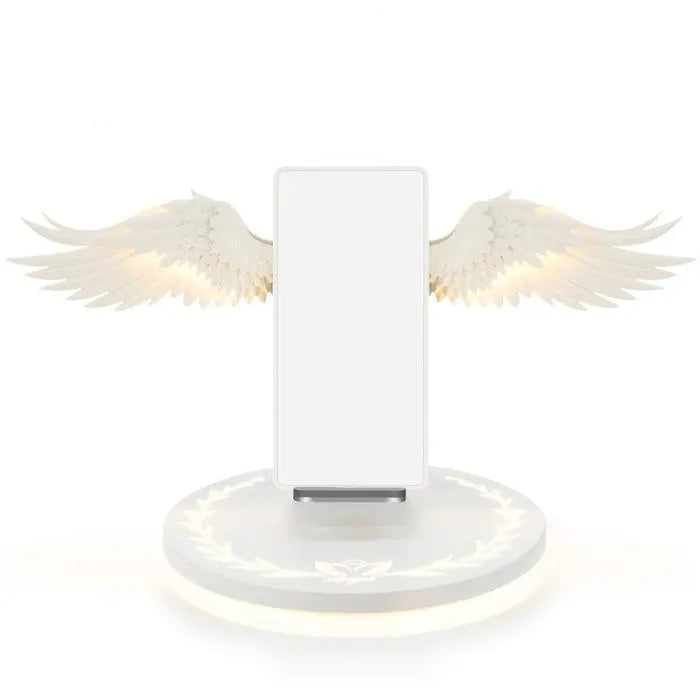 Universal Colorful LED Angel Wings Qi Wireless Charger Charge Dock For Mobile Phone Fast Charger null