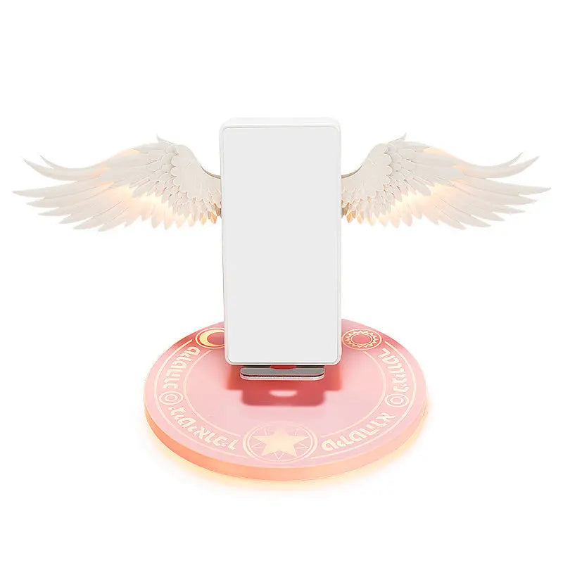 Universal Colorful LED Angel Wings Qi Wireless Charger Charge Dock For Mobile Phone Fast Charger null