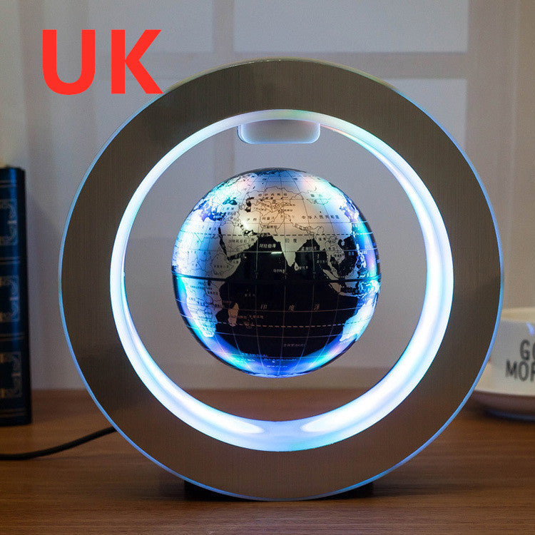 Round LED World Map Floating Globe Magnetic Levitation Light Anti Gravity Magic null