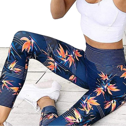 Yoga Pants Women's Fitness Sport Leggings Stripe Printing Elastic Gym Workout Tights S-XL Running Trousers Plus Size null