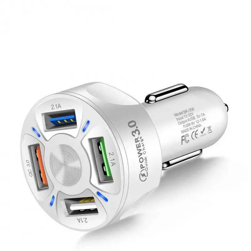 Fast Charge Car Charger One For Four Car Mobile Phone Charger Car Charger null