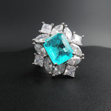 Fashion And Fashion Simulation Paraiba Ring Emerald Ring