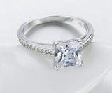 Classic Luxury Silver Plated Platinum Ring With Diamond Ring