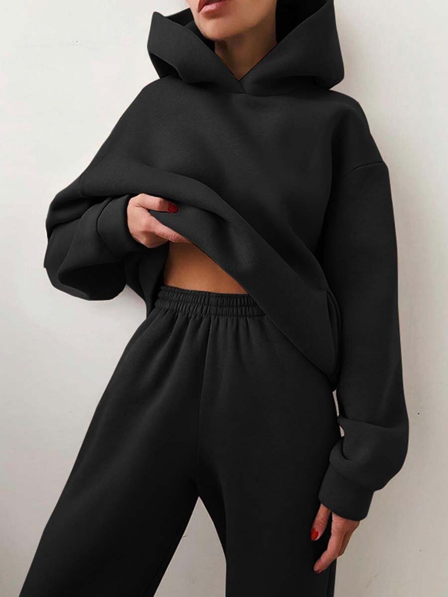 Women's Casual Hooded Sweater Two-piece Suit Clothes Hoodie Tracksuit null