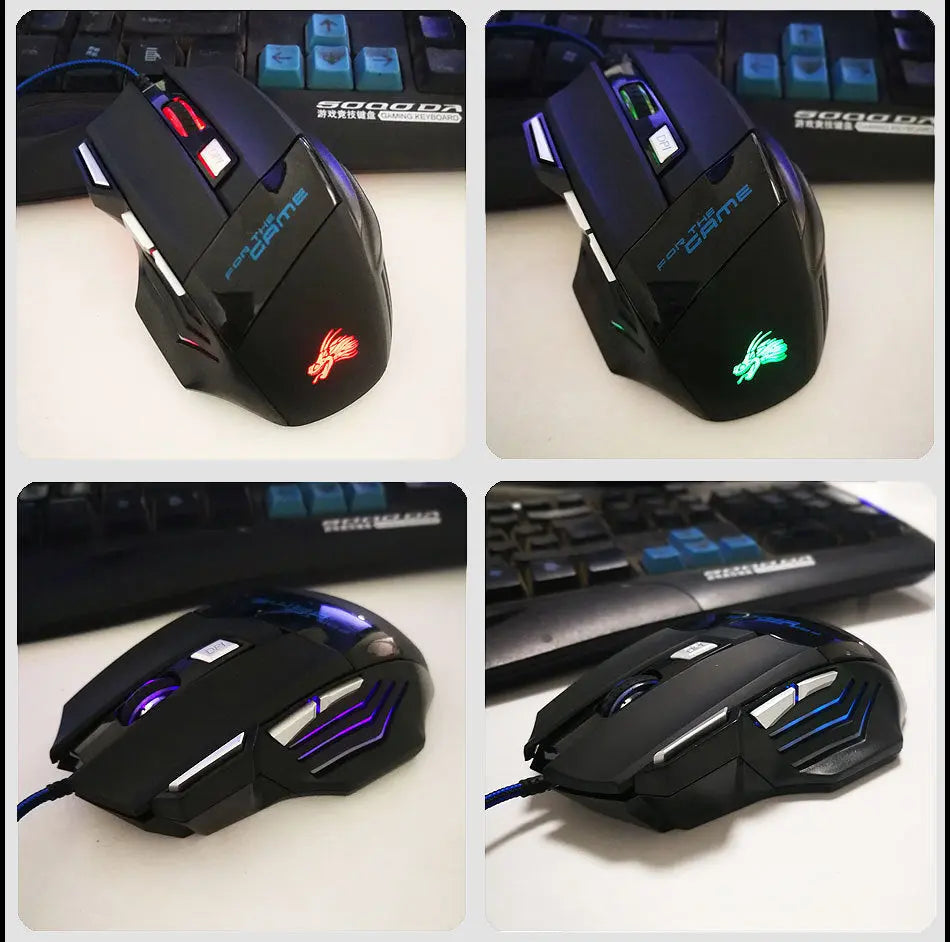 7-button Colorful Glowing USB Gaming Mouse null