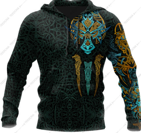 Men's 3d Digital Printing Pullover Hoodie null