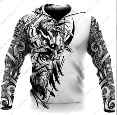 Men's 3d Digital Printing Pullover Hoodie null