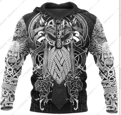 Men's 3d Digital Printing Pullover Hoodie null