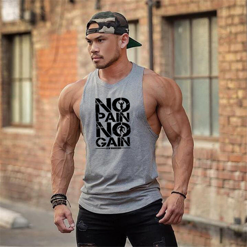 Bodybuilding Clothing Gym Small Round Neck Sports Training Men's Vest null