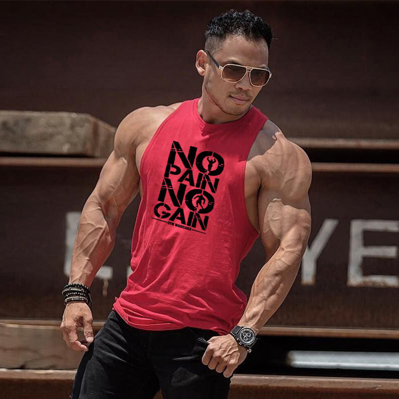 Bodybuilding Clothing Gym Small Round Neck Sports Training Men's Vest null