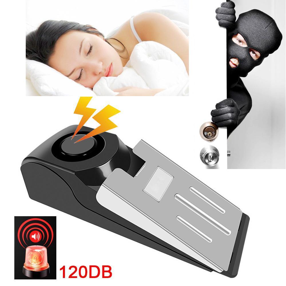 Electronic Burglar Alarm Intelligent Home Security Wedge Door Stop Alarm System Device Hotel Intruder Alert Detection null