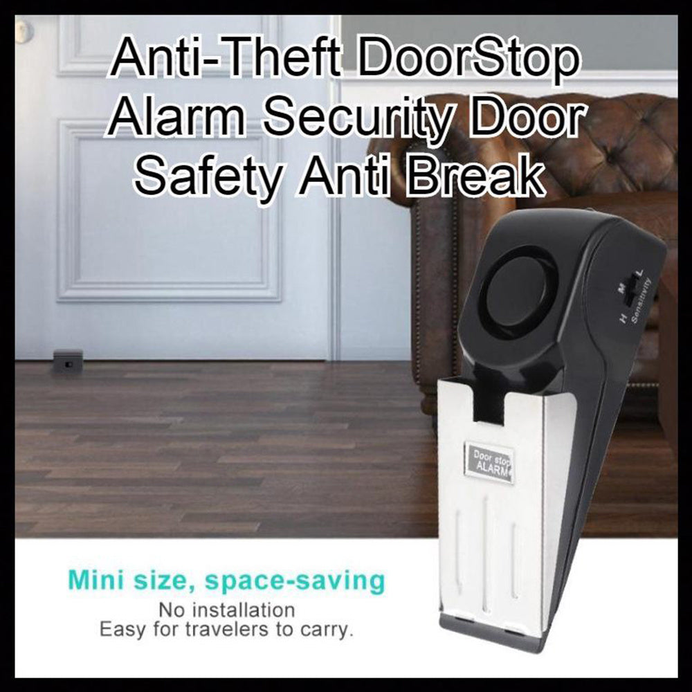 Electronic Burglar Alarm Intelligent Home Security Wedge Door Stop Alarm System Device Hotel Intruder Alert Detection null