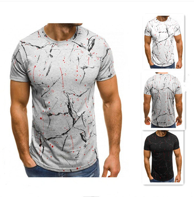 Fashion Sports And Fitness Camouflage Short-sleeved T-shirt null