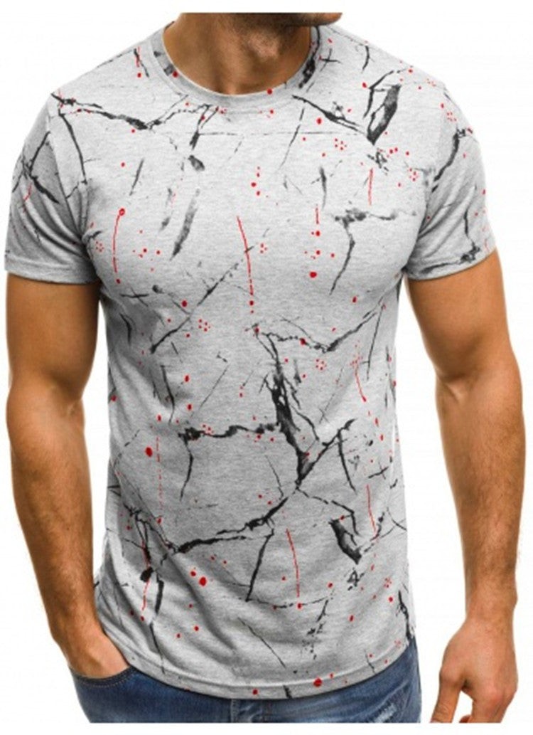 Fashion Sports And Fitness Camouflage Short-sleeved T-shirt null