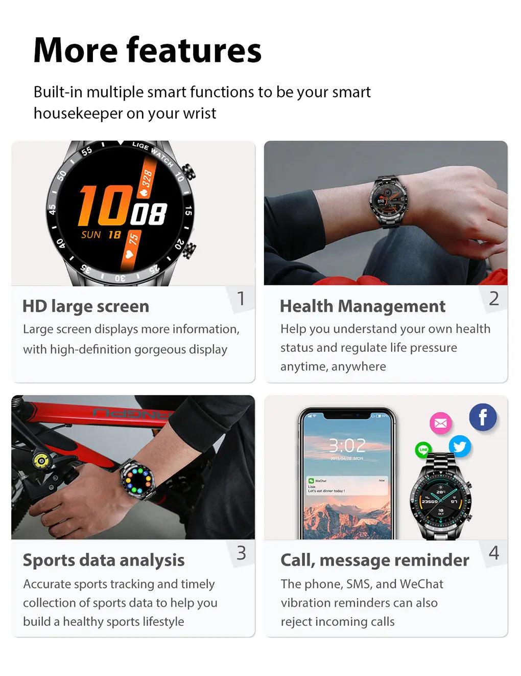 Lige's New Smart Watch Upgrade Smart Wearable Watch null