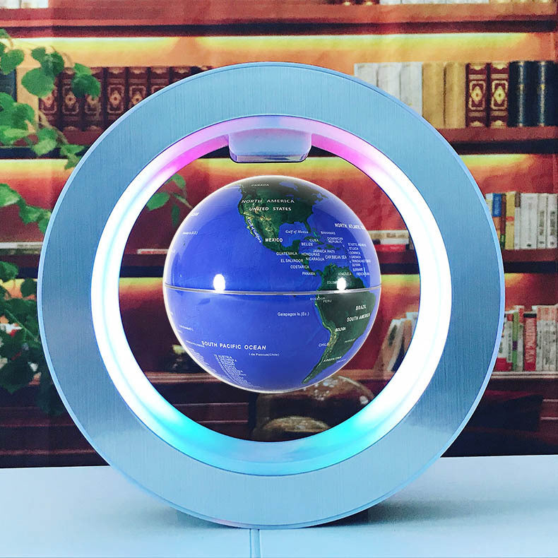 Round LED World Map Floating Globe Magnetic Levitation Light Anti Gravity Magic null