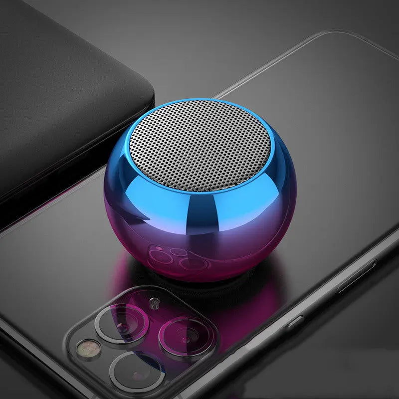 M3 Colorful Wireless Speakers 3D Mini Electroplating Round Steel Cannon Blue tooth Speaker Radio Support U Disk Subwoofer null