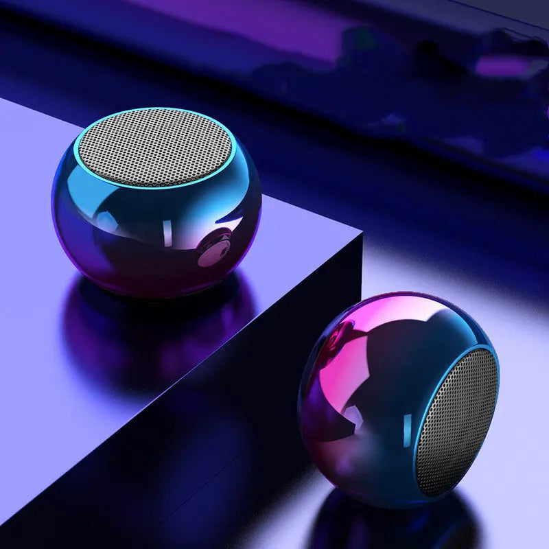 M3 Colorful Wireless Speakers 3D Mini Electroplating Round Steel Cannon Blue tooth Speaker Radio Support U Disk Subwoofer null