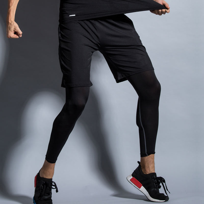 Spring And Summer Men's Sports Tights Basketball Running Sports Pants Fitness Stretch Compression Pants null