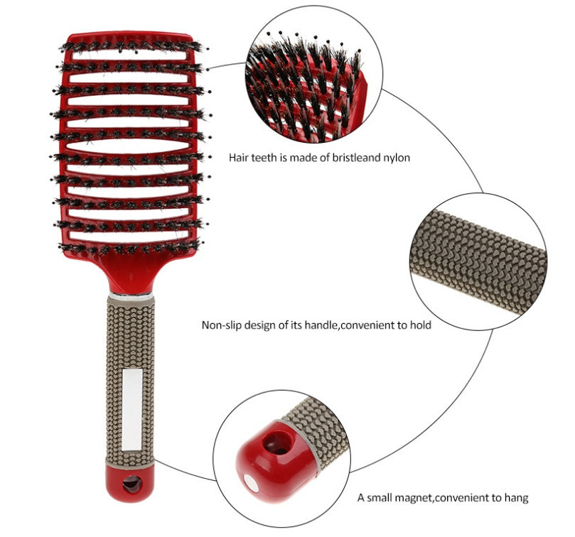 Hairbrush Anti Klit Brushy Haarborstel Women Detangler Hair Brush Bristle Nylon Scalp Massage  Teaser Hair Brush Comb null