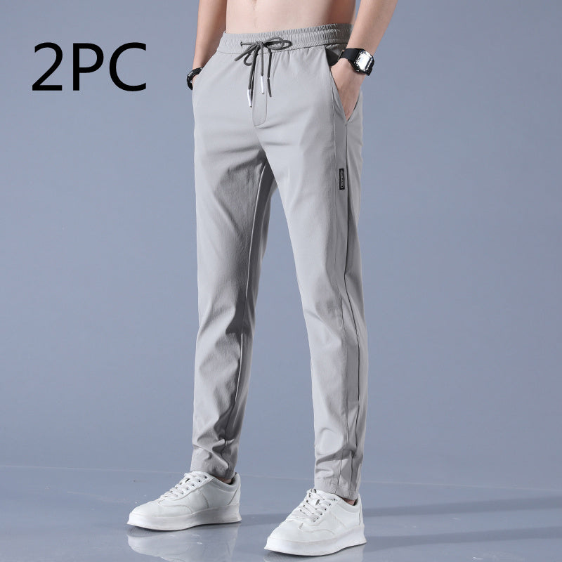 Ice Silk Pants Men'S Summer Thin Casual Pants Loose Straight Breathable null