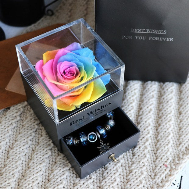 Eternal Flower Rose Jewelry Box for Birthday Presents Valentines Day Wedding Gift null