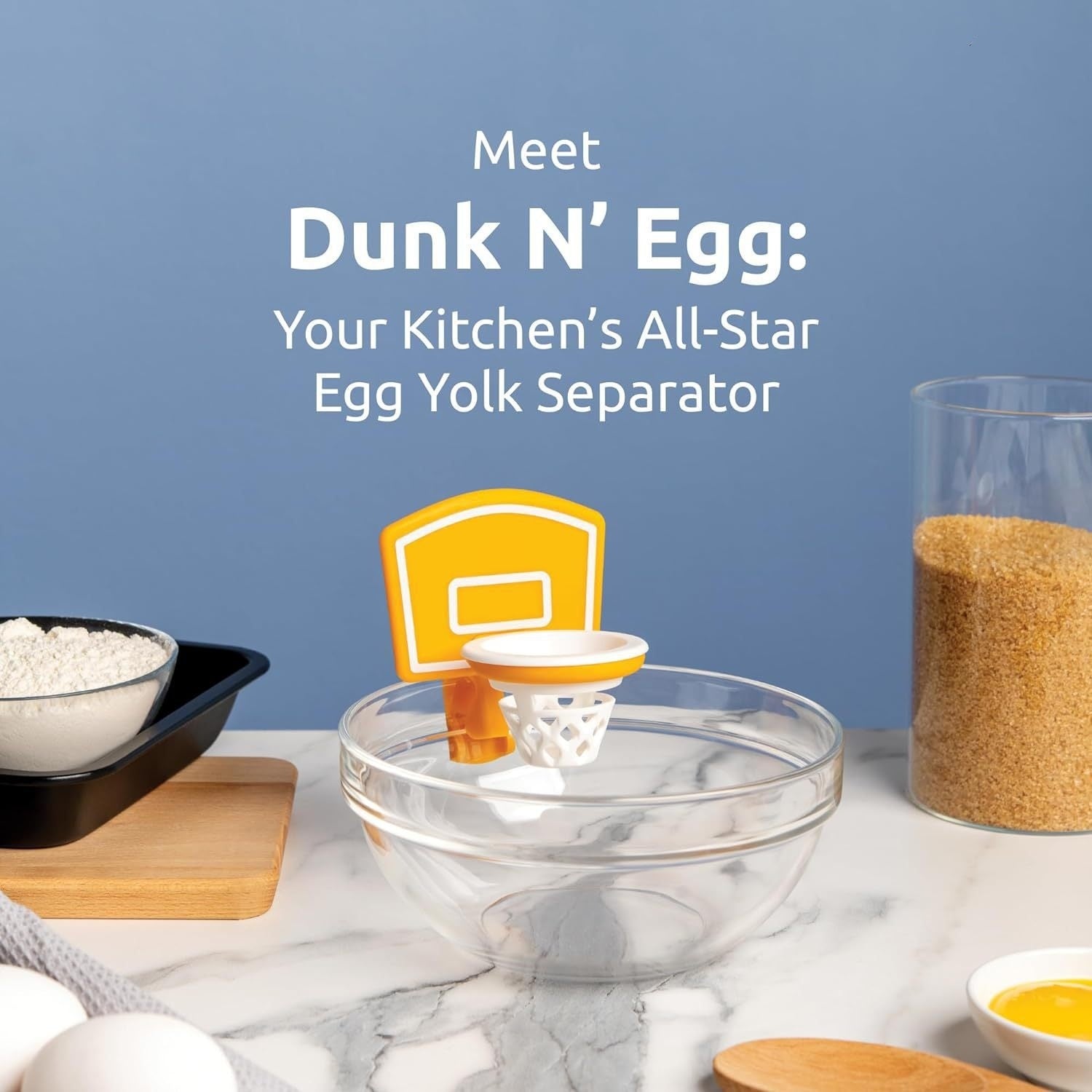 Kitchen Basketball Hoop Egg Yellow And Clear Separator null