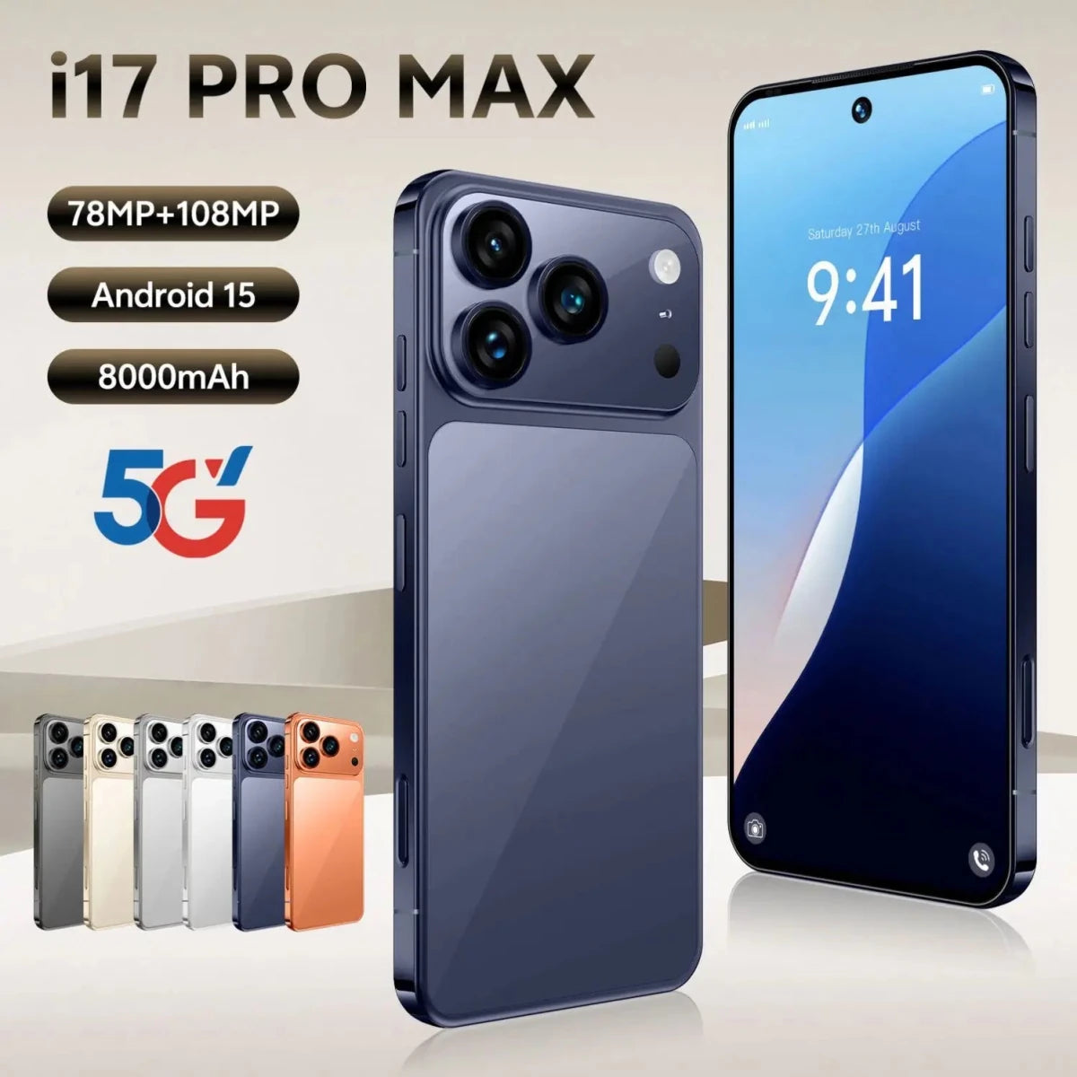 17 Pro Max Premium 5G Smart Phone 7.3 Inch Large HD Screen Dual SIM Deca Core CPU 108MP Rear Used Good LTE Cellular Coverage Orange 17 Pro Max Premium 5G Smart Phone 7.3 Inch Large HD Screen Dual SIM Deca Core CPU 108MP Rear Used Good LTE Cellular Coverage - shop_name