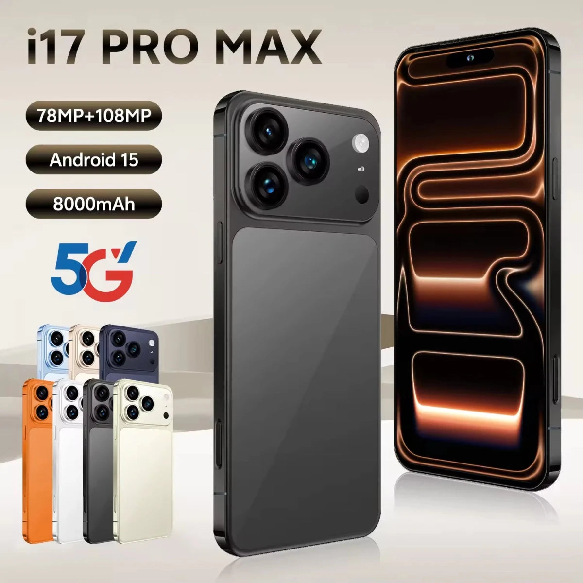 17 Pro Max Premium 5G Smart Phone 7.3 Inch Large HD Screen Dual SIM Deca Core CPU 108MP Rear Used Good LTE Cellular Coverage Black 17 Pro Max Premium 5G Smart Phone 7.3 Inch Large HD Screen Dual SIM Deca Core CPU 108MP Rear Used Good LTE Cellular Coverage - shop_name