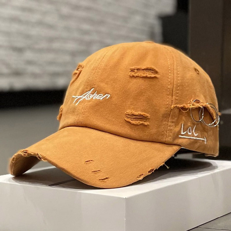 1pc of Retro Torn Baseball Cap, Faded And Worn Dad Hats with Letter Embroidery, Unisex Hip Hop Sun Hats Suitable for Both Women And Men. Dropshipman