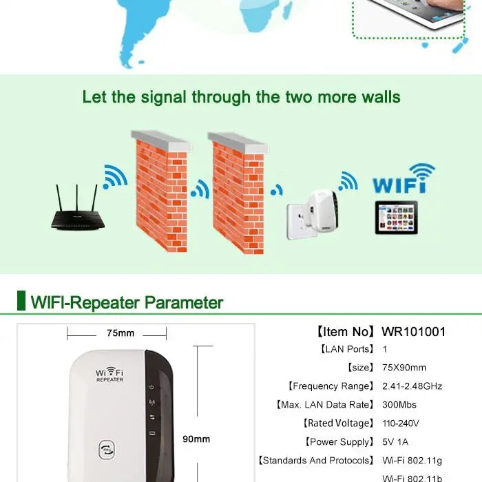 Wireless WiFi Repeater Wi-Fi Range Extender null