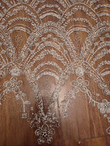 Wave Style Sequin Bead Lace Fabric Wedding Dress