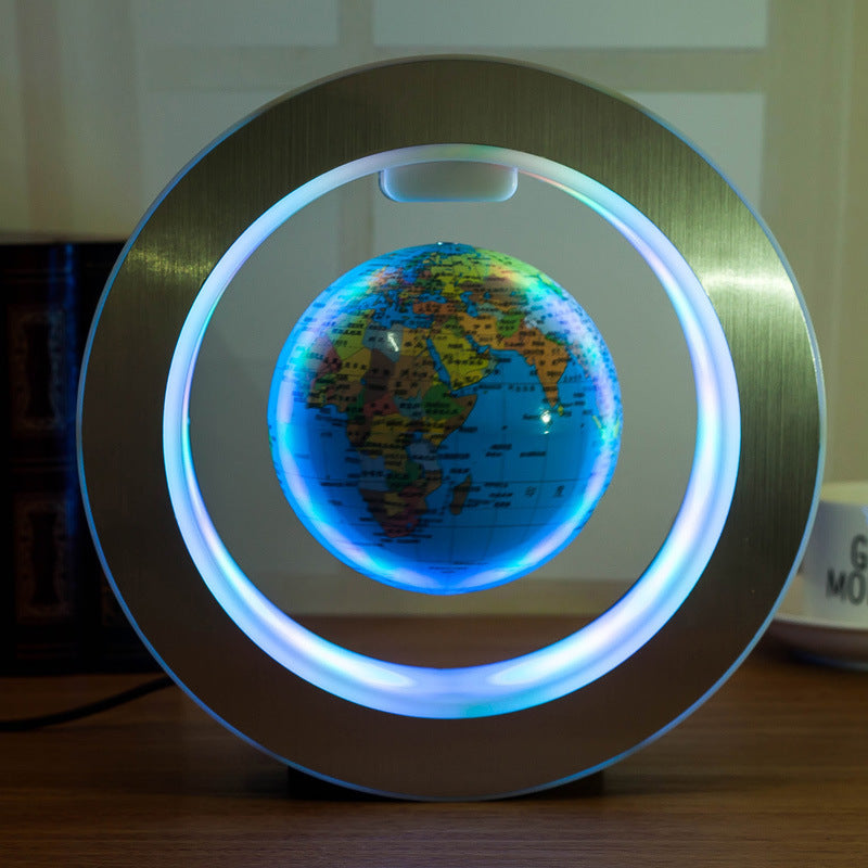 Round LED World Map Floating Globe Magnetic Levitation Light Anti Gravity Magic null