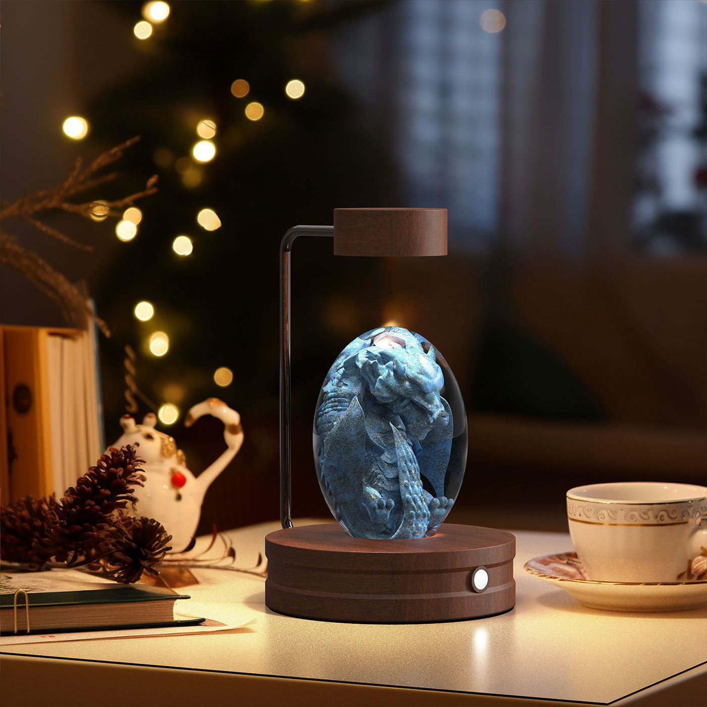 Crystal Ball Cosmic Dinosaur Indoor Night Light USB Power Warm Bedside Light Birthday Gift Night Lamp null