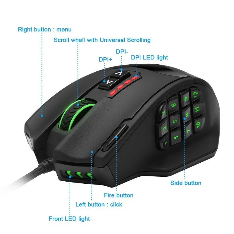 RGB backlit gaming mouse null