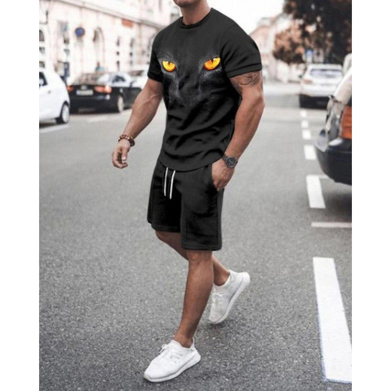 Short-sleeved Shorts Two-piece Sports And Leisure Men's Suit