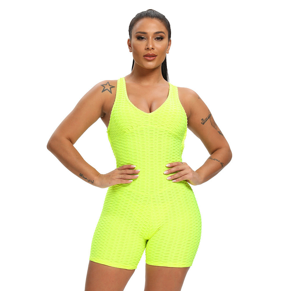 Women's Sports And Fitness Slim Jacquard One-piece Shorts null